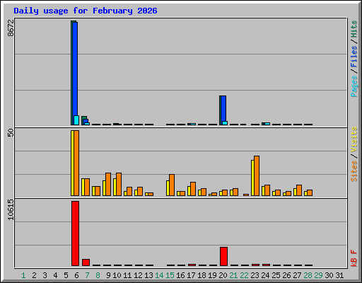 Daily usage for February 2026
